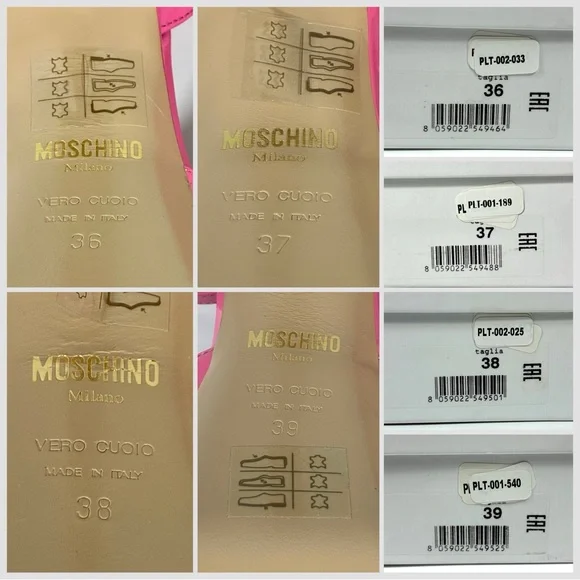 Moschino Logo Leather Platform Stiletto Sandals Heels Pink Gold NEW